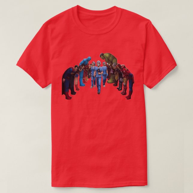 Nurses Are Heroes T-Shirt (Design Front)