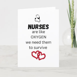 Nurses are like oxygen - blank thank you cards