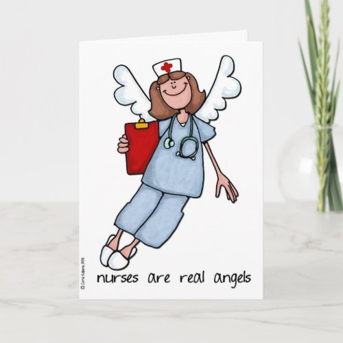 nurses are real angels card