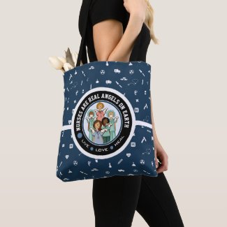 Nurses are Real Angels. Gift Nurse Tote Bags