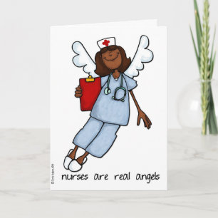 nurses are real angels letterpress thank you card