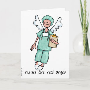 nurses are real angels letterpress thank you card