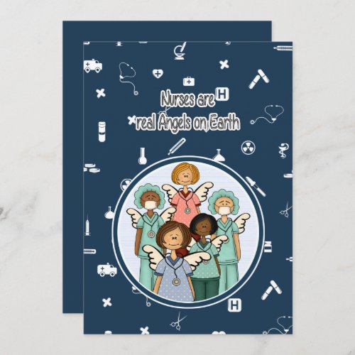 Nurses are real Angels on Earth Custom Flat Card