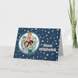 Nurses are real Angels on Earth Letterpress Thank You Card