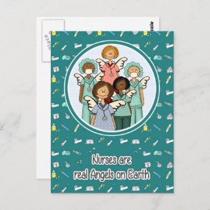 Nurses are Real Angels on Earth Postcard