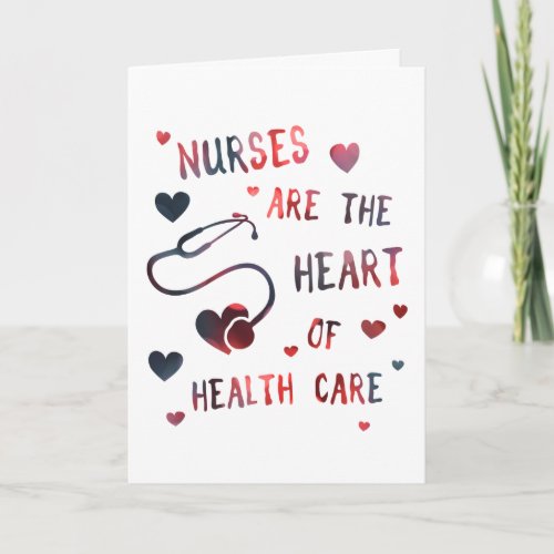 nurses are the heart of healthcare bokeh holiday card