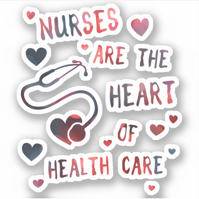 nurses are the heart of healthcare bokeh sticker (Front)