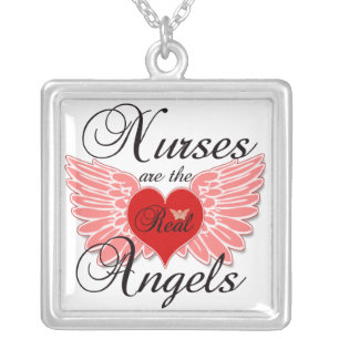 Nurses Are The Real Angels Silver Plated Necklace