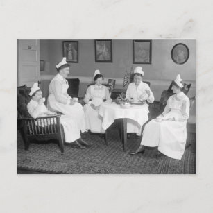 Nurses at Tea, early 1900s Postcard