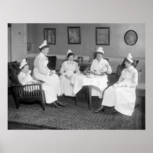 Nurses At Tea early 1900s Poster