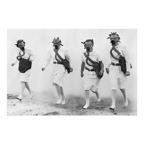 Nurses at War in Breathing Apparatus 1942 Photo Print