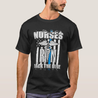 Nurses Back The Blue Us Flag Proud Rn Nurse T-Shirt