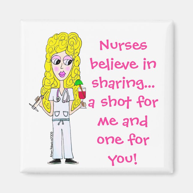 Nurses believe in sharing... magnet (Front)