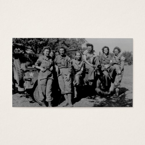 Nurses Beside Jeep WWII Business Card Templates