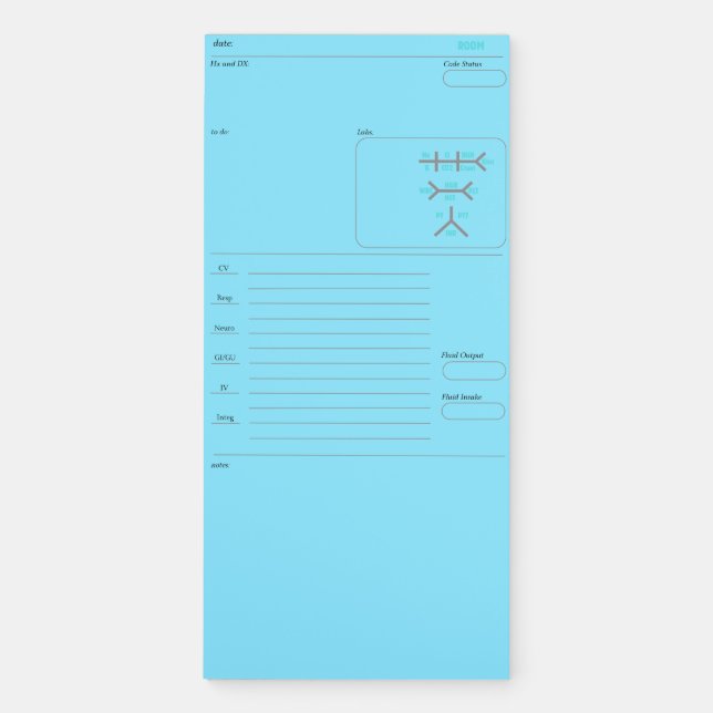 Nurses Brain_Blue Magnetic Notepad (Front)