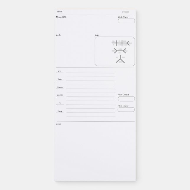 Nurses Brain_White magnetic note pad (Front)
