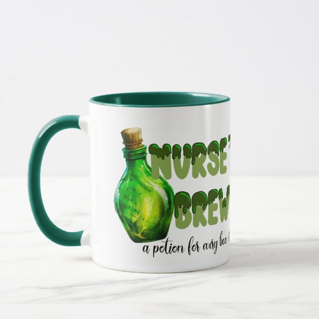 Nurse's Brew Mug: Green Slime with Witches Potion Mug (Left)