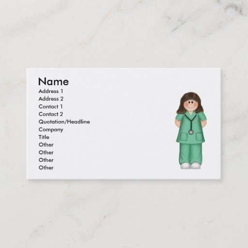 Customizable Nurse's Business Card