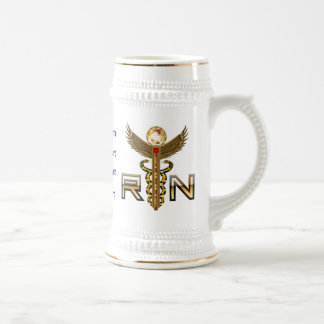 Nurses Caduceus RN Pledge Modified view about desi Beer Stein