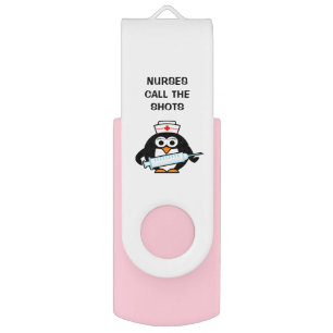 Nurses call the shots cute penguin USB flash drive