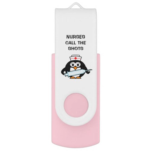 Nurses call the shots cute penguin USB flash drive