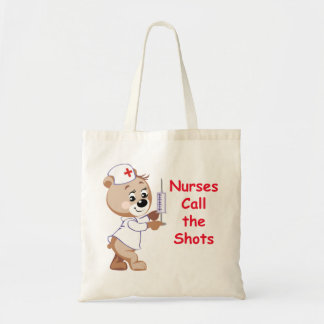 Nurses Call the Shots - Nurse Bear Tote Bag