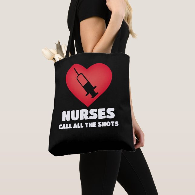 Nurses Call The Shots, Shoulder Tote (Close Up)