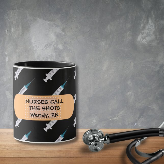 Nurses Call the Shots Syringe with Band Aid Mug (Creator Uploaded)