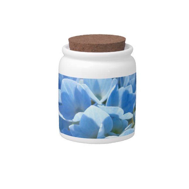 Nurses Candy Jar Blue Hydrangea Flowers Nursing (Front)