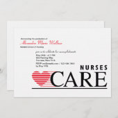 Nurses Care Nursing Graduation Invitation (Front/Back)