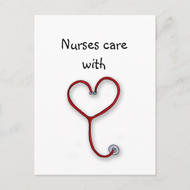Nurses care with Heart - Nurses Gift - Personalize Postcard (Front)