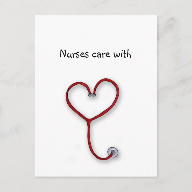 Nurses care with Heart - Nurses Gift - Personalize Postcard (Front)