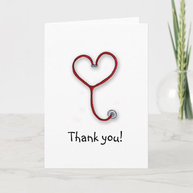 Nurses care with Heart - Nurses Gift - Personalize Thank You Card (Front)