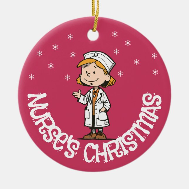 Nurse's Christmas Ornament | Custom Photo Gift (Front)