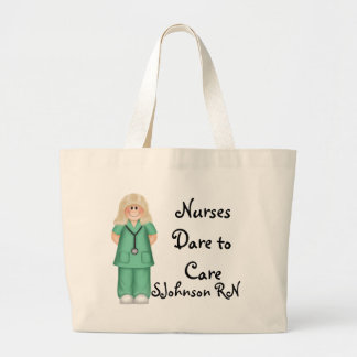 Nurses Dare to Care Large Tote Bag