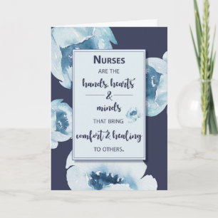 Nurses Day Appreciation Flowers on Navy Card