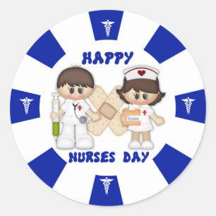 Nurses Day Classic Round Sticker, Glossy Sticker