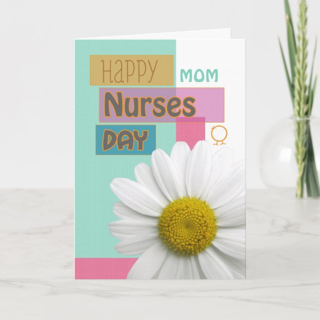 Nurses Day for Mom, Sister, etc, Daisy Scrapbook Card (Front)