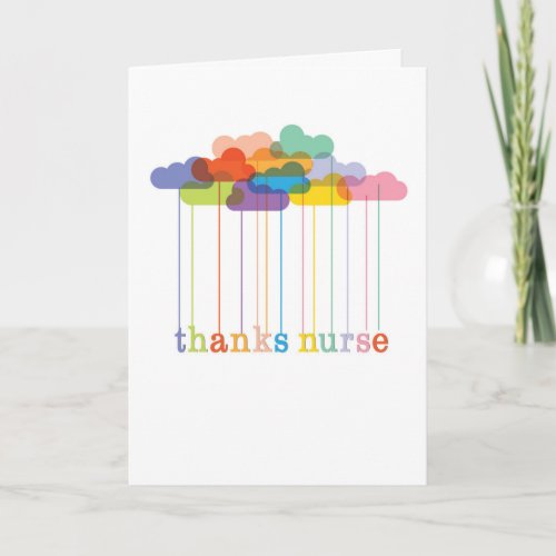 Nurses Day From All of Us Thanks with Rainbow Thank You Card