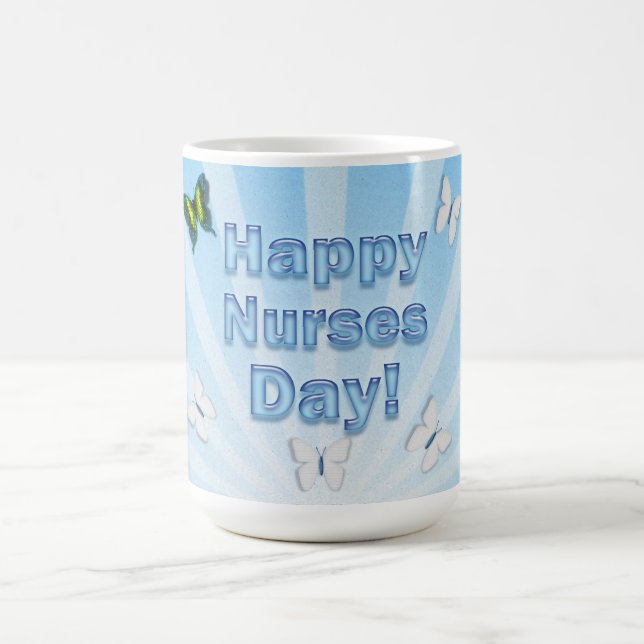 Nurses Day Gifts Colorful Butterflies Coffee Mug (Center)