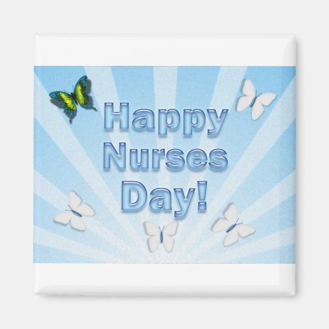 Nurses Day Gifts Colorful Butterflies Magnet (Front)