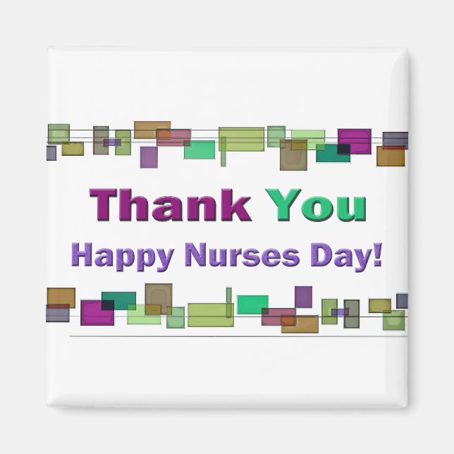 Nurses Day Gifts Colorful Squares Magnet (Front)