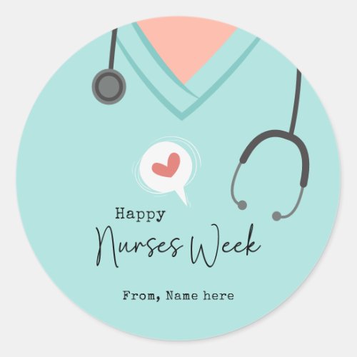 Nurses Day Gifts Nurse Appreciation Week  Classic Round Sticker