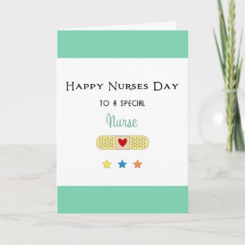 Nurses Day Greeting Card-bandaide And Stars Card by momentintime at Zazzle