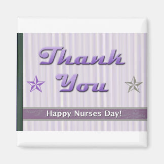 Nurses Day Purple Stripes and Stars Magnet