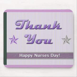 Nurses Day Purple Stripes and Stars Mouse Pad