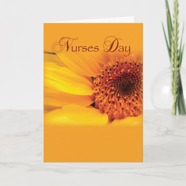 Nurses Day Sunflower, Holiday Card (Front)