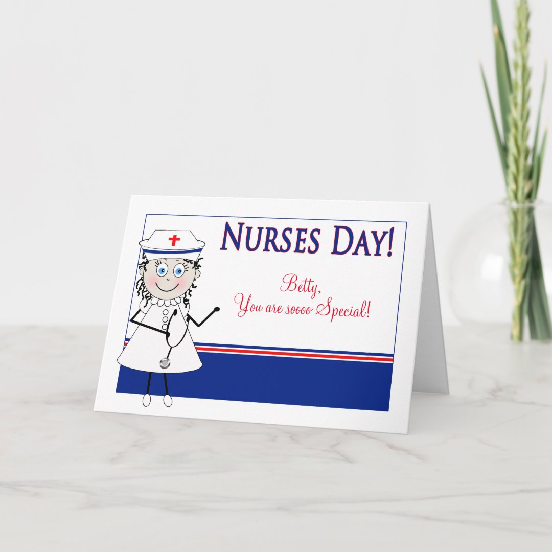 NURSES DAY - Thank you! Bright-Eyed Nurse Thank You Card | Zazzle