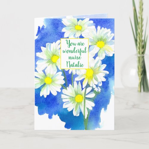 Nurses Day Thank You Medical Healthcare Daisies Holiday Card