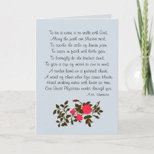 Nurse's Day, "To Be A Nurse" poem Letterpress Thank You Card
